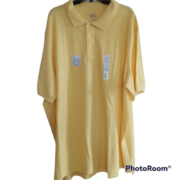 Croft & Barrow  Pale Yellow (Light Maize) Easy Care Pique Polo 4XB  (Big & Tall) - Picture 1 of 13